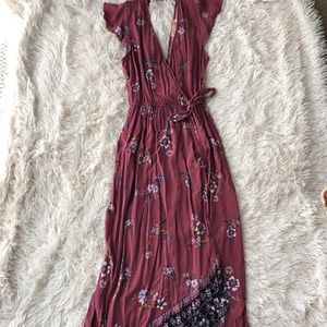 floral high-low/wrap dress